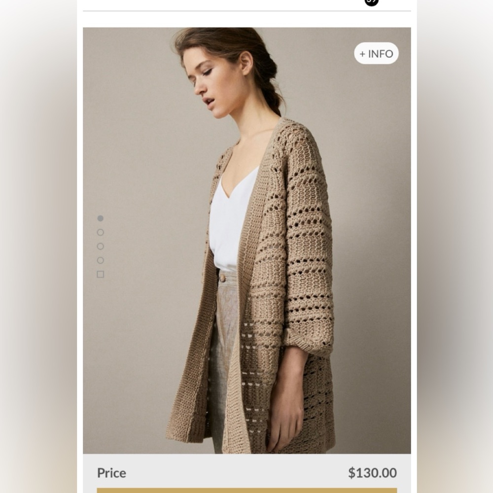 Long cardigan 100% cotton massimo dutti